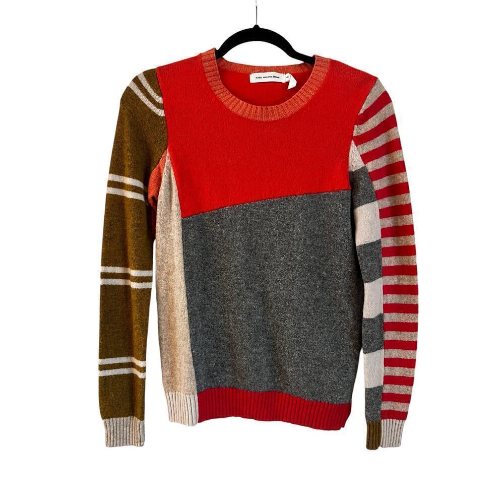 Isabel Marant Etoile 100% Lambswool Multicolor Color Block Long Sleeve Sweater S